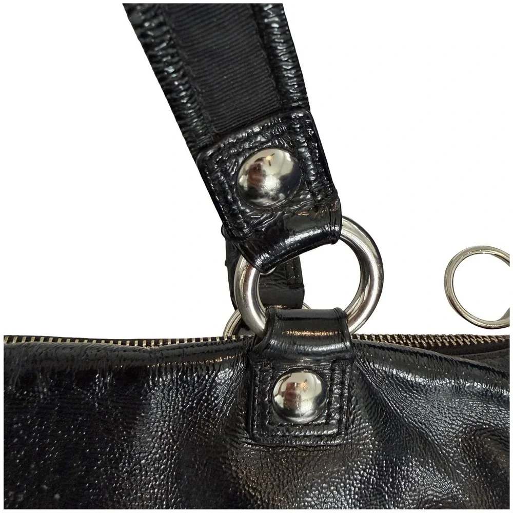 COACH Poppy Large Patent‎ Leather Handbag Shoulder Bag 15791 Black Y2K 2000s - Picture 13 of 16